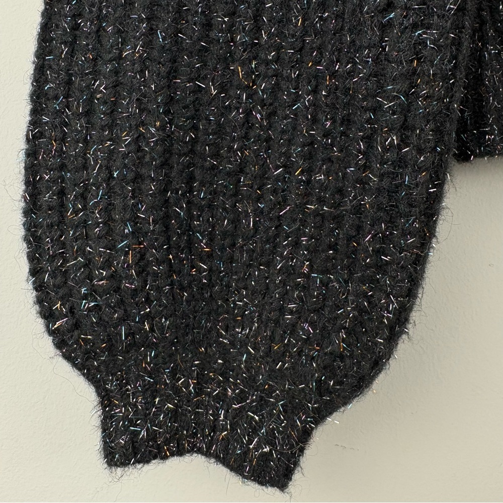 Boden Black Speckled Knit Button Front Cardigan US 10 UK 14 - Picture 5 of 9